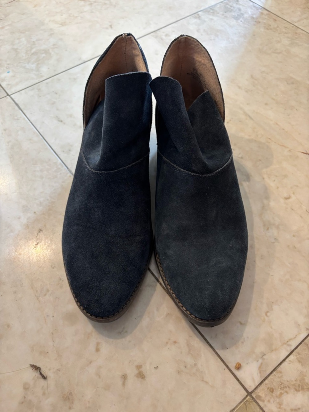 Lucky Brand Women's Suede Ankle Booties in Navy